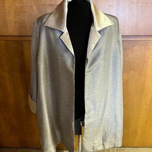 Chico's Size 3 Pewter Shantung Topper NWT